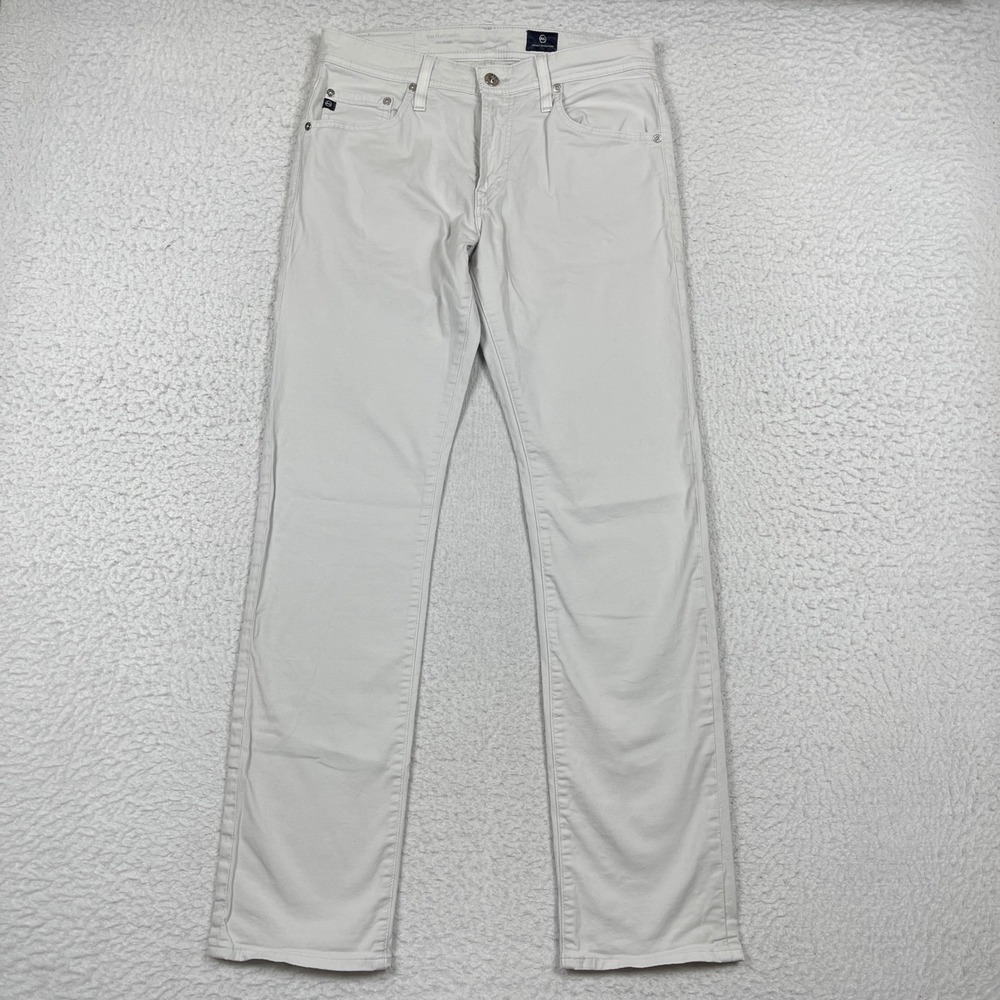 AG Pants Mens 31x32 Light Gray The Matchbox Slim Straight Casual Quiet Luxury